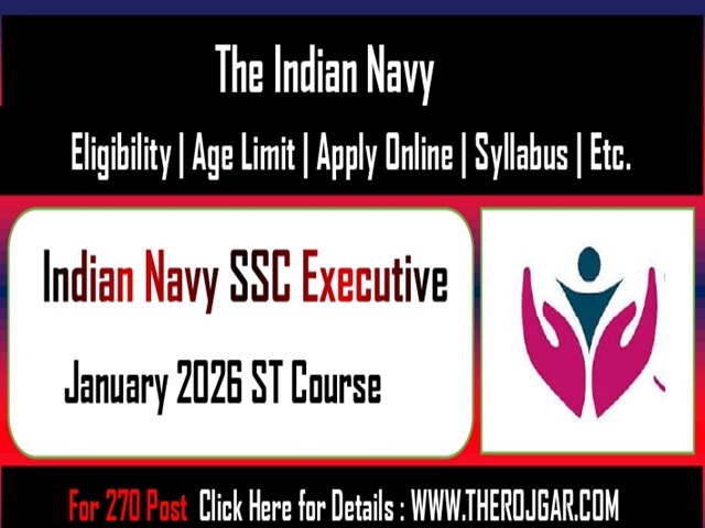 Indian Navy SSC Officers Jan 2026 (ST 26) Course Online for 270 Post.